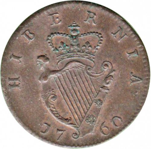 Halfpenny Reverse Image minted in IRELAND in 1760 (1727-60 - George II)  - The Coin Database