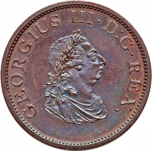 Halfpenny Obverse Image minted in IRELAND in 1805 (1760-20 - George III)  - The Coin Database