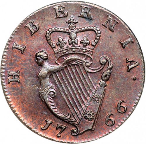 Halfpenny Reverse Image minted in IRELAND in 1766 (1760-20 - George III)  - The Coin Database