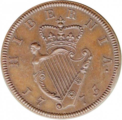 Halfpenny Reverse Image minted in IRELAND in 1775 (1760-20 - George III)  - The Coin Database