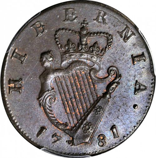 Halfpenny Reverse Image minted in IRELAND in 1781 (1760-20 - George III)  - The Coin Database