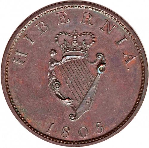 Halfpenny Reverse Image minted in IRELAND in 1805 (1760-20 - George III)  - The Coin Database