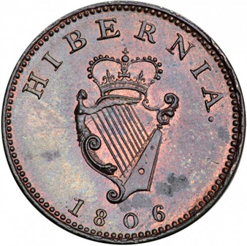 Farthing Reverse Image minted in IRELAND in 1806 (1760-20 - George III)  - The Coin Database