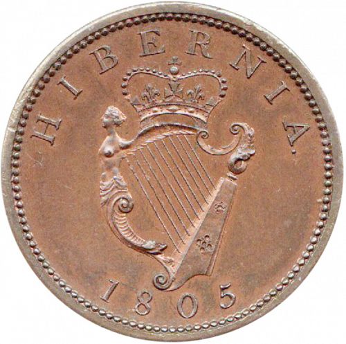 Penny Reverse Image minted in IRELAND in 1805 (1760-20 - George III)  - The Coin Database