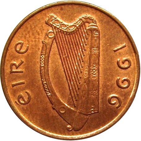 1P - Penny Obverse Image minted in IRELAND in 1996 (1971-01 - Eire - Decimal Coinage)  - The Coin Database
