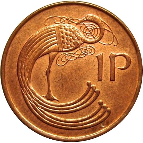 1P - Penny Reverse Image minted in IRELAND in 1996 (1971-01 - Eire - Decimal Coinage)  - The Coin Database