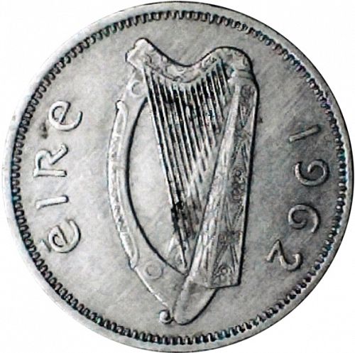 1s - Shilling Obverse Image minted in IRELAND in 1962 (1938-70 - Eire)  - The Coin Database
