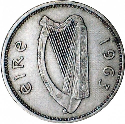 1s - Shilling Obverse Image minted in IRELAND in 1963 (1938-70 - Eire)  - The Coin Database