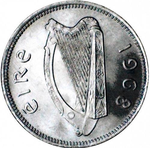 1s - Shilling Obverse Image minted in IRELAND in 1968 (1938-70 - Eire)  - The Coin Database