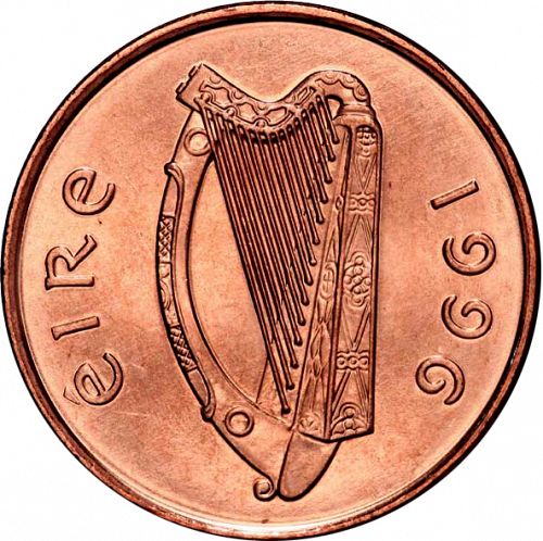 2P - Two Pence Obverse Image minted in IRELAND in 1996 (1971-01 - Eire - Decimal Coinage)  - The Coin Database