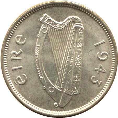 2s - Florin Obverse Image minted in IRELAND in 1943 (1938-70 - Eire)  - The Coin Database