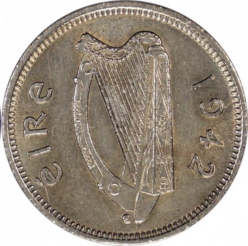 3d - 3 Pence Obverse Image minted in IRELAND in 1942 (1938-70 - Eire)  - The Coin Database
