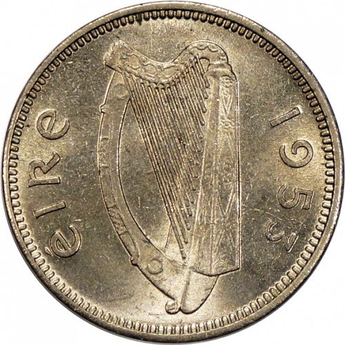 3d - 3 Pence Obverse Image minted in IRELAND in 1953 (1938-70 - Eire)  - The Coin Database