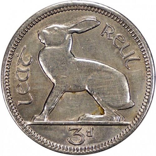 3d - 3 Pence Reverse Image minted in IRELAND in 1942 (1938-70 - Eire)  - The Coin Database