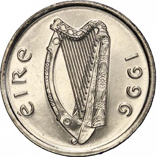 5P - Five Pence Obverse Image minted in IRELAND in 1996 (1971-01 - Eire - Decimal Coinage)  - The Coin Database