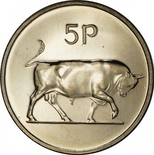 5P - Five Pence Reverse Image minted in IRELAND in 1971 (1971-01 - Eire - Decimal Coinage)  - The Coin Database