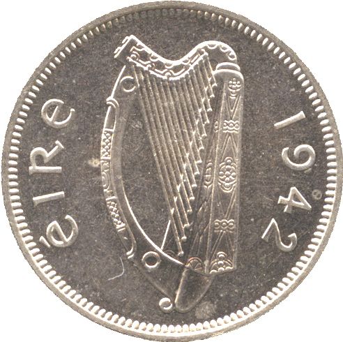 6d - 6 Pence Obverse Image minted in IRELAND in 1942 (1938-70 - Eire)  - The Coin Database