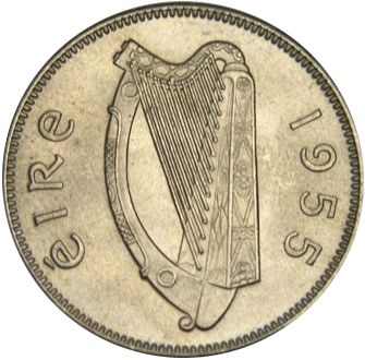 6d - 6 Pence Obverse Image minted in IRELAND in 1955 (1938-70 - Eire)  - The Coin Database