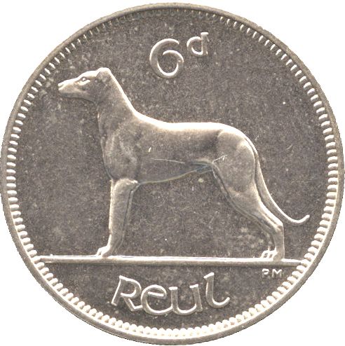 6d - 6 Pence Reverse Image minted in IRELAND in 1942 (1938-70 - Eire)  - The Coin Database