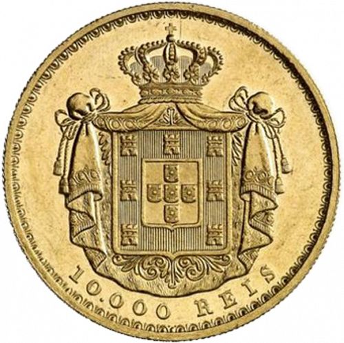 10000 Réis ( Coroa ) Reverse Image minted in PORTUGAL in 1880 (1861-89 - Luis I)  - The Coin Database