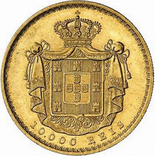 10000 Réis ( Coroa ) Reverse Image minted in PORTUGAL in 1884 (1861-89 - Luis I)  - The Coin Database