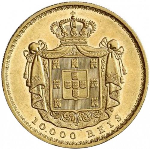 10000 Réis ( Coroa ) Reverse Image minted in PORTUGAL in 1886 (1861-89 - Luis I)  - The Coin Database