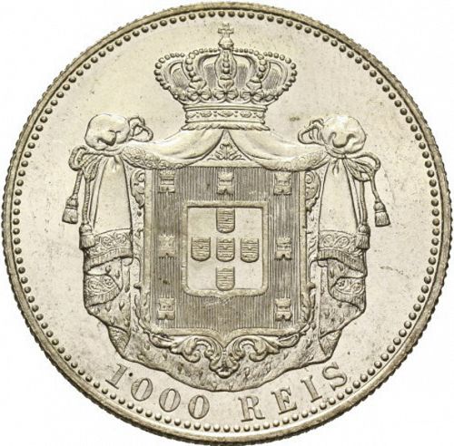 1000 Réis ( Dez Tostôes ) Reverse Image minted in PORTUGAL in 1899 (1889-08 - Carlos I)  - The Coin Database