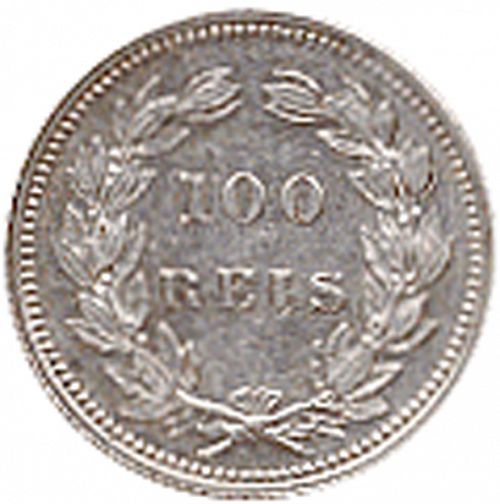 100 Réis ( Tostâo ) Reverse Image minted in PORTUGAL in 1894 (1889-08 - Carlos I)  - The Coin Database