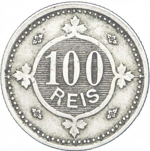100 Réis ( Tostâo ) Reverse Image minted in PORTUGAL in 1900 (1889-08 - Carlos I)  - The Coin Database