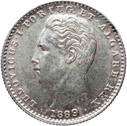 100 Réis ( Tostâo ) Obverse Image minted in PORTUGAL in 1889 (1861-89 - Luis I)  - The Coin Database