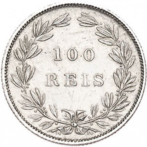 100 Réis ( Tostâo ) Reverse Image minted in PORTUGAL in 1878 (1861-89 - Luis I)  - The Coin Database