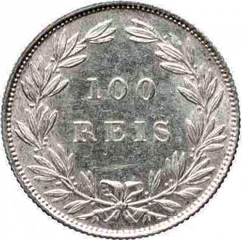 100 Réis ( Tostâo ) Reverse Image minted in PORTUGAL in 1889 (1861-89 - Luis I)  - The Coin Database