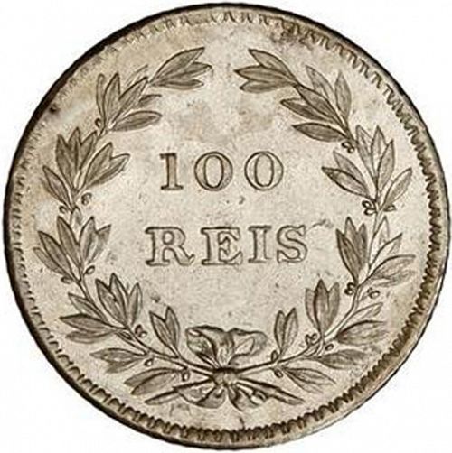 100 Réis ( Tostâo ) Reverse Image minted in PORTUGAL in 1854 (1853-61 - Pedro V)  - The Coin Database