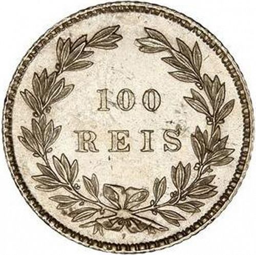 100 Réis ( Tostâo ) Reverse Image minted in PORTUGAL in 1861 (1853-61 - Pedro V)  - The Coin Database