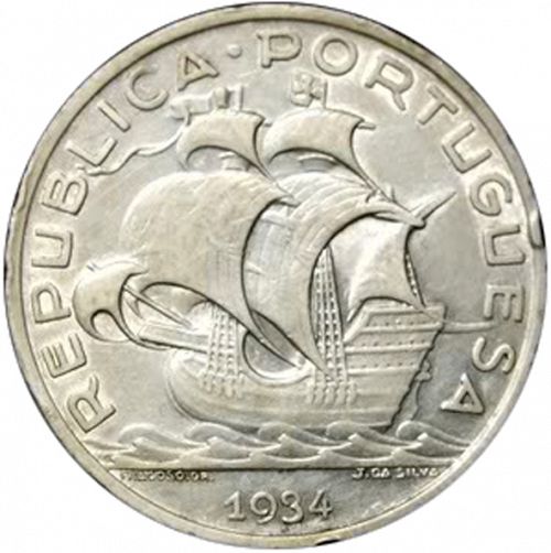 10 Escudos Obverse Image minted in PORTUGAL in 1934 (1910-01 - República)  - The Coin Database