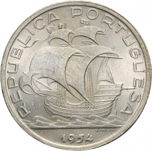 10 Escudos Obverse Image minted in PORTUGAL in 1954 (1910-01 - República)  - The Coin Database