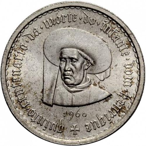10 Escudos Obverse Image minted in PORTUGAL in 1960 (1910-01 - República)  - The Coin Database