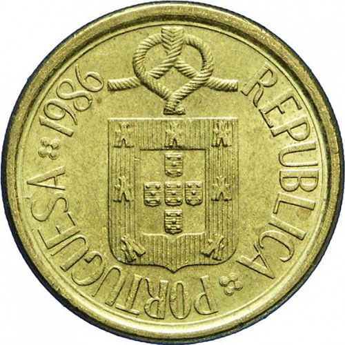 10 Escudos Obverse Image minted in PORTUGAL in 1986 (1986-01 - República <small> - New Design</small>)  - The Coin Database