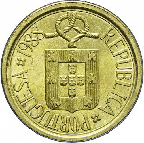 10 Escudos Obverse Image minted in PORTUGAL in 1988 (1986-01 - República <small> - New Design</small>)  - The Coin Database