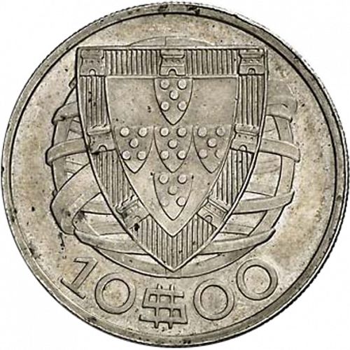 10 Escudos Reverse Image minted in PORTUGAL in 1933 (1910-01 - República)  - The Coin Database