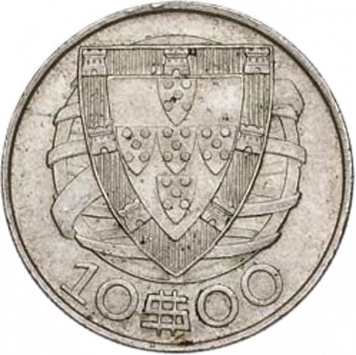 10 Escudos Reverse Image minted in PORTUGAL in 1940 (1910-01 - República)  - The Coin Database