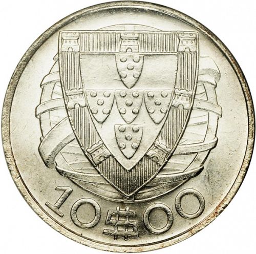 10 Escudos Reverse Image minted in PORTUGAL in 1942 (1910-01 - República)  - The Coin Database