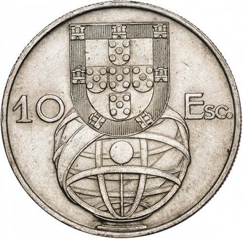 10 Escudos Reverse Image minted in PORTUGAL in 1955 (1910-01 - República)  - The Coin Database