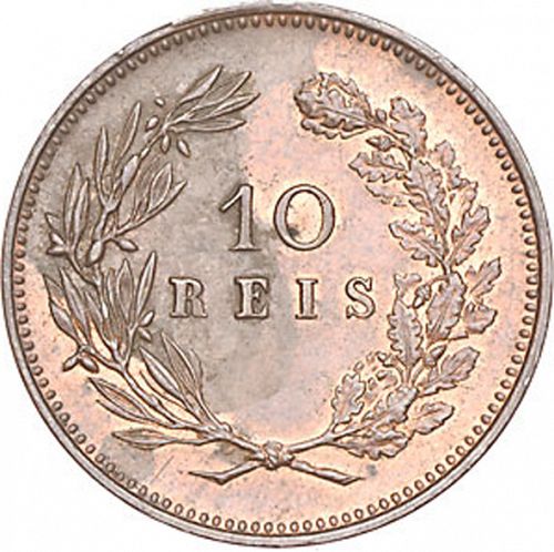 10 Réis Reverse Image minted in PORTUGAL in 1891 (1889-08 - Carlos I)  - The Coin Database