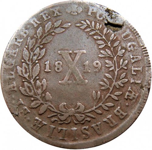 10 Réis Reverse Image minted in PORTUGAL in 1819 (1816-26 - Joâo VI)  - The Coin Database