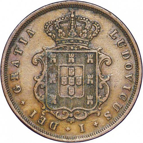 10 Réis Obverse Image minted in PORTUGAL in 1867 (1861-89 - Luis I)  - The Coin Database
