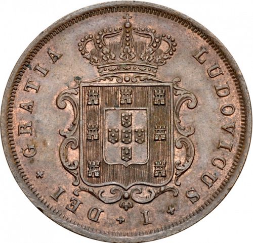 10 Réis Obverse Image minted in PORTUGAL in 1873 (1861-89 - Luis I)  - The Coin Database