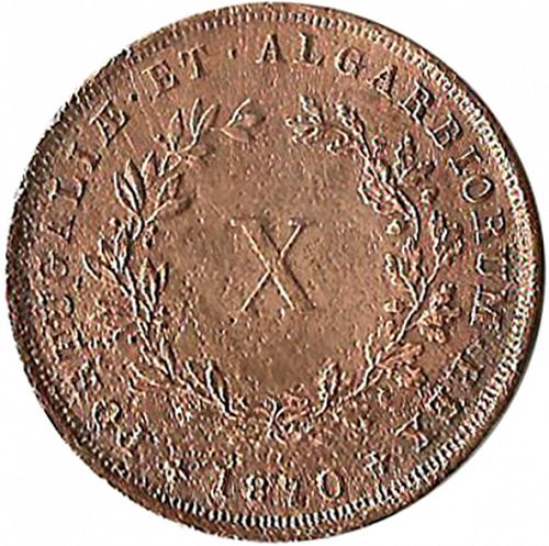 10 Réis Reverse Image minted in PORTUGAL in 1870 (1861-89 - Luis I)  - The Coin Database