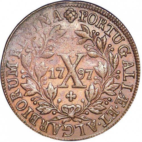10 Réis Reverse Image minted in PORTUGAL in 1797 (1786-99 - Maria I)  - The Coin Database