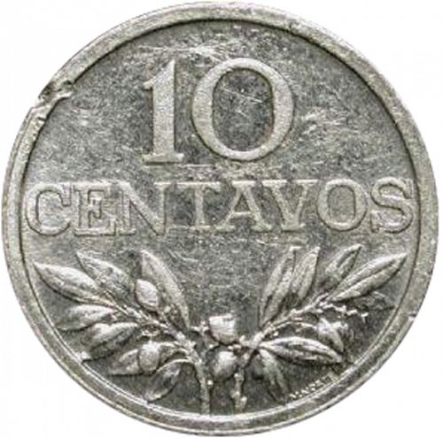 10 Centavos Reverse Image minted in PORTUGAL in 1971 (1910-01 - República)  - The Coin Database